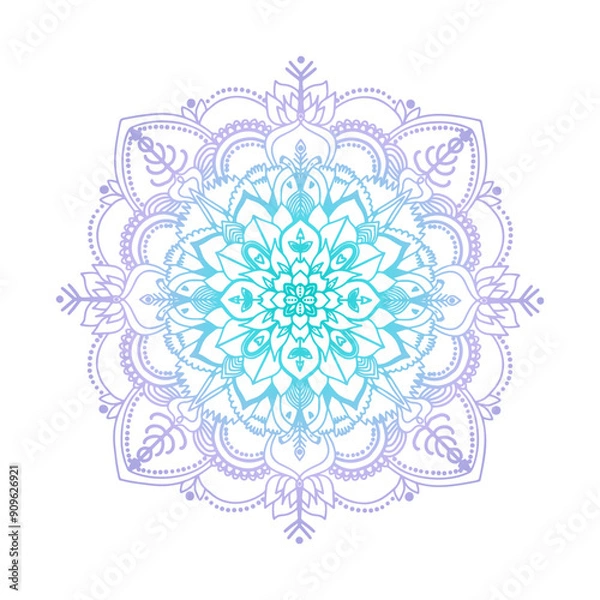 Fototapeta Modern mandala background with colorful style on the white