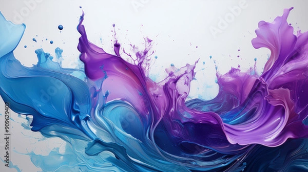 Obraz 青と紫の水しぶきの壁紙