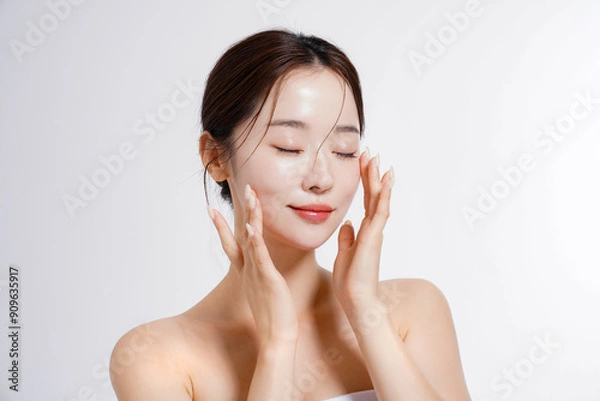 Fototapeta 美しい若い女性の美容ポートレート