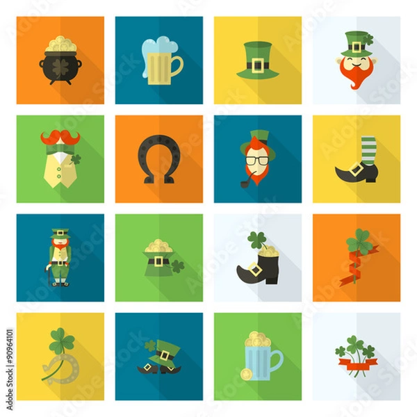 Obraz Saint Patricks Day Icon Set