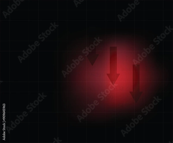 Fototapeta Statistics arrow with red background