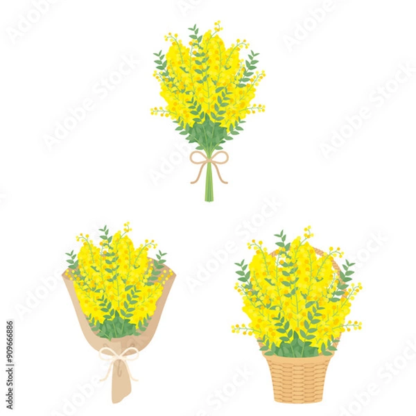 Fototapeta ミモザの花束セット