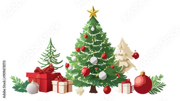 Obraz festive Christmas background with decorations