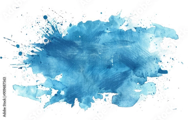 Obraz Abstract watercolor brush splash, dark blue ocean color, grunge texture, pastel watercolor painting element