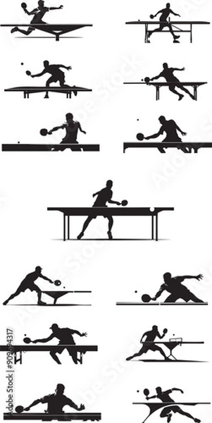 Fototapeta table tennis icon set 