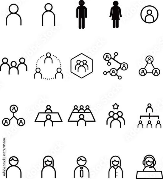 Fototapeta 人物のアイコンセット素材