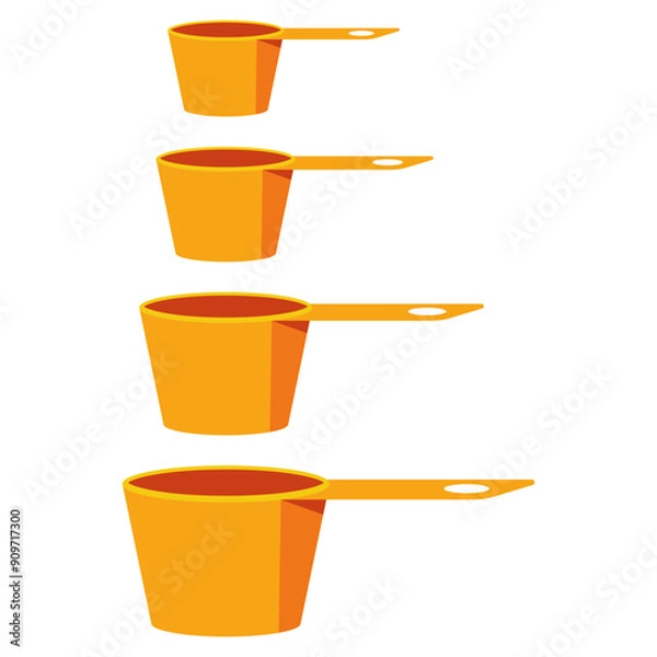 Fototapeta Measuring cups vector cartoon illustration isolated on a white background.