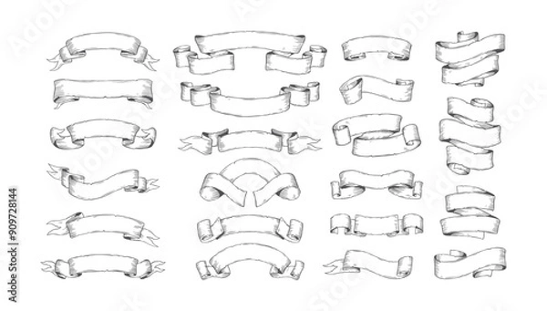 Fototapeta Hand Drawn Vintage Banner Illustration