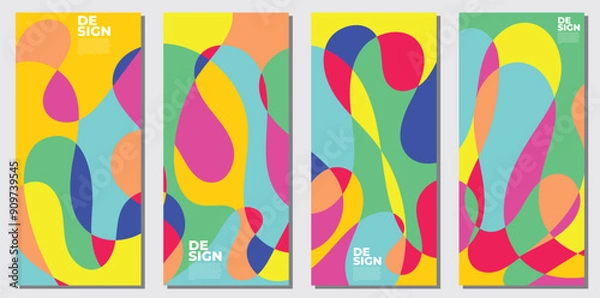Fototapeta Abstract colorful psychedelic pop art background for summer