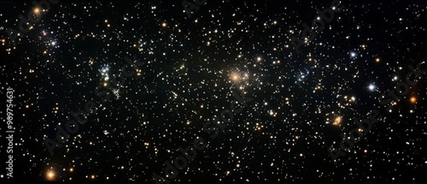 Fototapeta Overlay of galaxy star spots, on black background, Generative AI