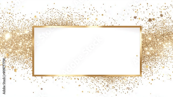 Fototapeta Sparkling Frame: Cute Rectangle with Glitters