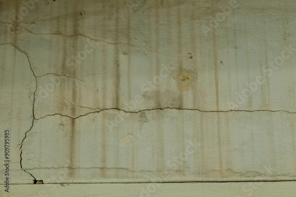 Fototapeta Dirty stain of water leak at the ceiling of the home. Problem of low quality and old accommodation concept. Renovate building.