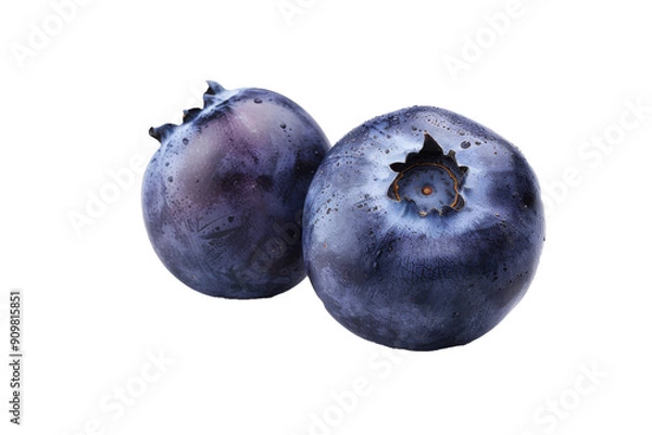 Obraz Two blueberries on a white background