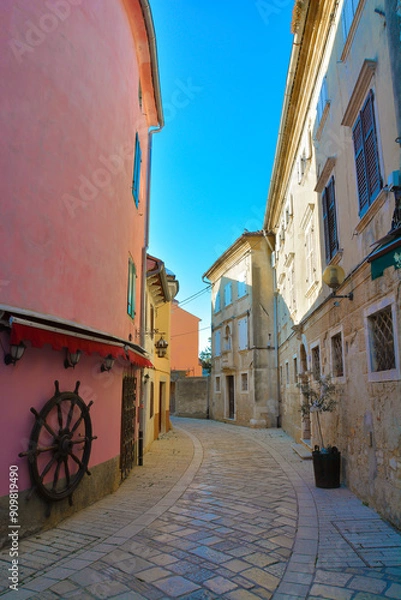 Fototapeta Explore the Narrow Street in a Historic European Town, Full of Delightful Charm in porec croatia