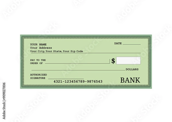 Fototapeta  BANK CHECK payment vector illustration