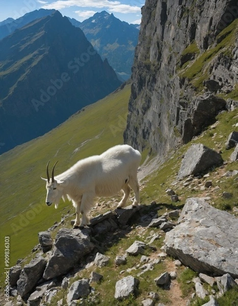 Obraz Goat on mountain path