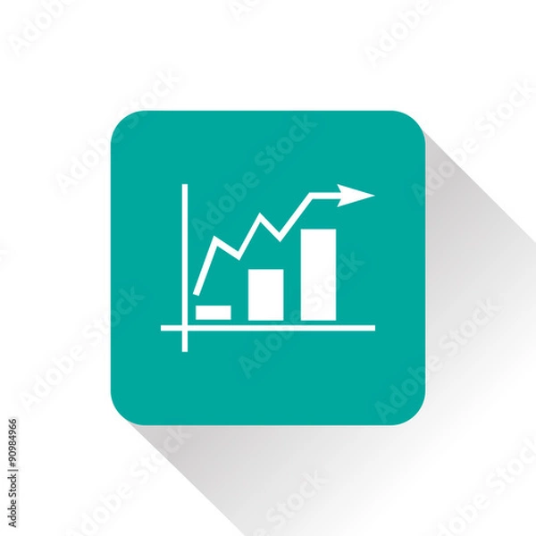 Fototapeta Growing bars graphic icon with rising arrow