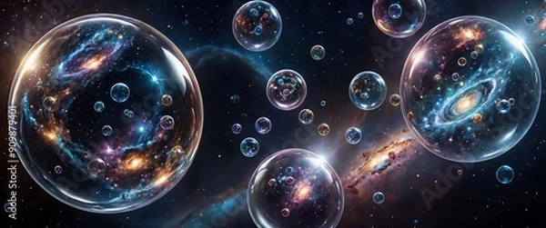 Fototapeta Bubble Multiverse and Alternate Dimensions Theory
