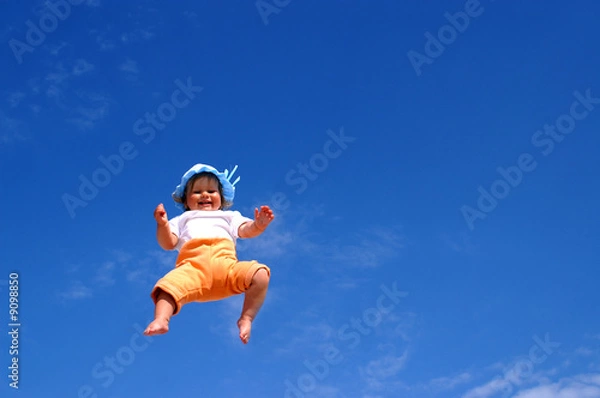 Obraz Little baby girl and sky