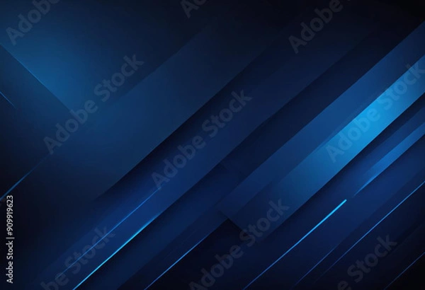 Fototapeta Modern dark blue geometric diagonal lines gradient background