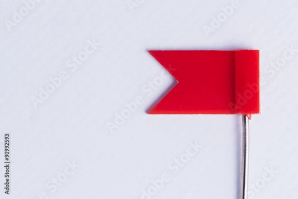 Fototapeta Red Flag Push Pin