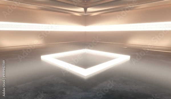 Obraz Square room, background, stage, backdrop, 3D illustration