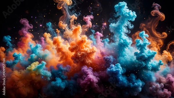 Obraz Abstract multicolored smoke background