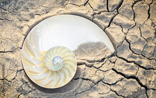 Fototapeta sectioned nautilus