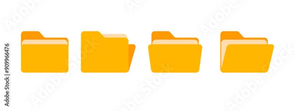 Obraz Folders icon collection. Documents in folders. File folder vector icon set