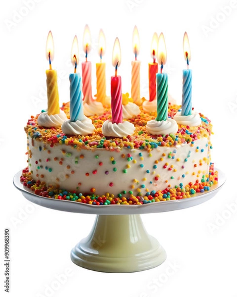 Obraz birthday cake with candles