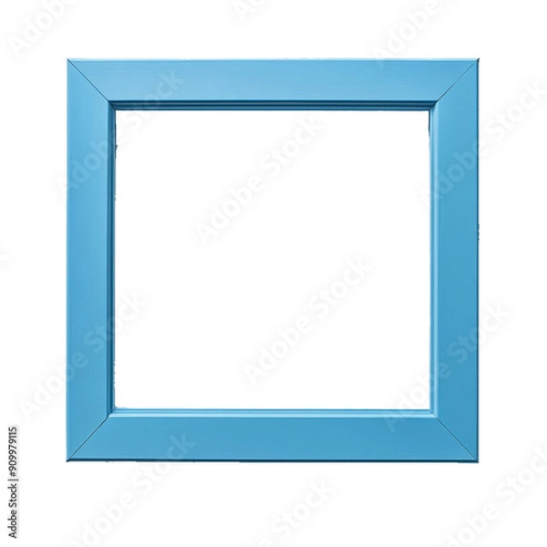 Fototapeta Modern Blue Wooden Frame with Transparent Background - Minimalist and Clean Design Element PNG