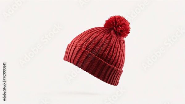 Obraz knit cap or wooly hat isolated on white background