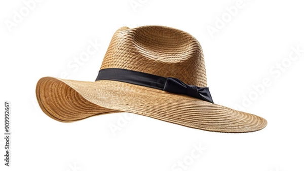 Obraz vintage straw hat isolated on white background