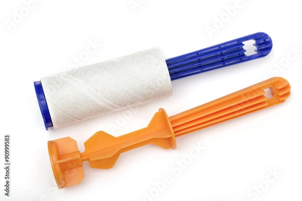Obraz roller for cleaning on the white background