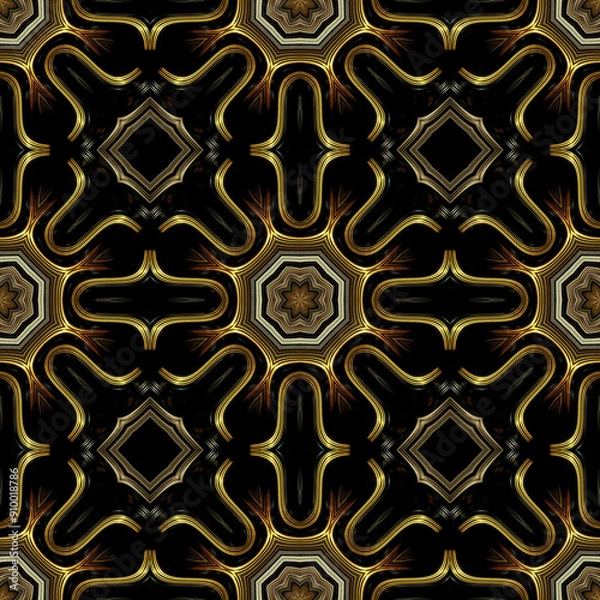 Obraz Dark geometric tiling pattern for background, textures, deign elements and wallpaper