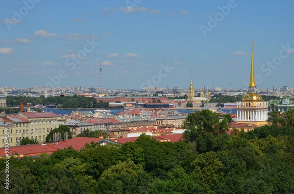 Obraz Landscapes of St. Petersburg. Top view of the Peter and Paul Fortress