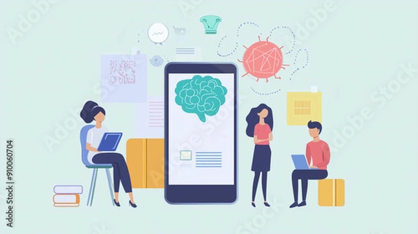 Fototapeta Create an image of AI-enhanced language learning apps providing personalized lessons and real-time feedback --ar 16:9