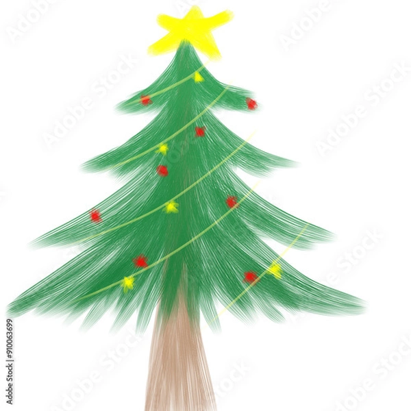 Obraz christmas tree isolated on white