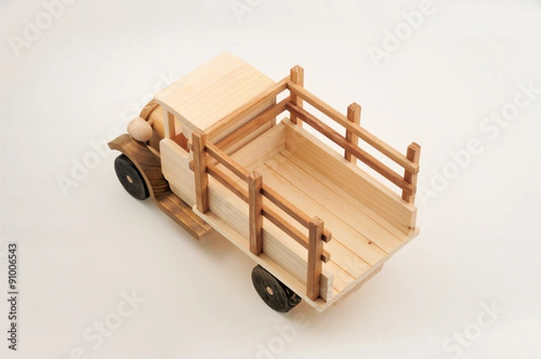 Obraz Product photography wooden old truck up front left handmade 3