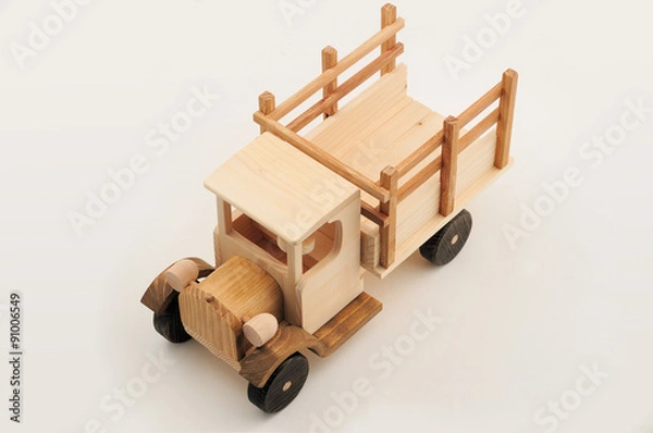 Obraz Product photography wooden old truck up front left handmade 2