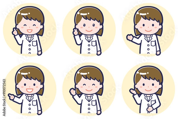 Fototapeta 女性薬剤師のポーズセット_03