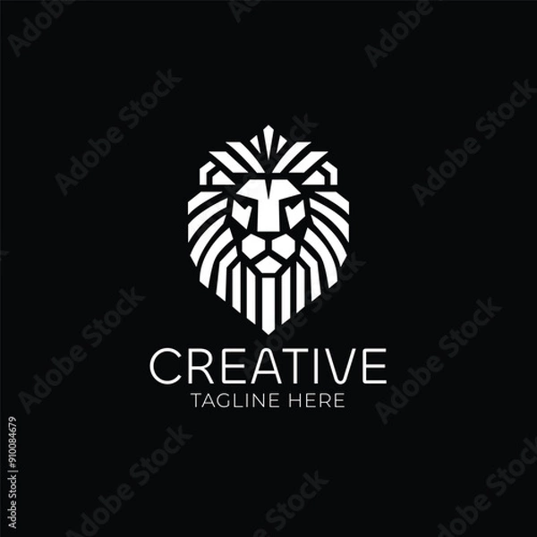 Obraz Lion head geometric vector logo design	