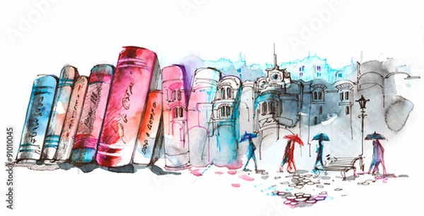 Fototapeta czytanie miasta