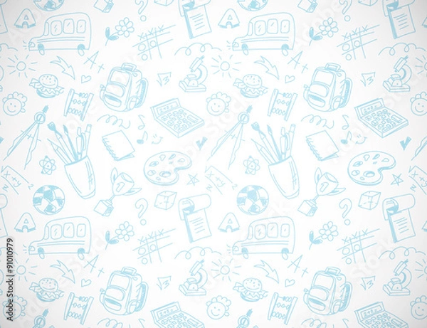 Obraz School background in drawing style