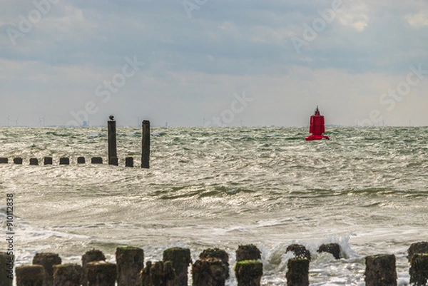 Fototapeta North Sea near Westkapelle Province of Zeeland Netherlands