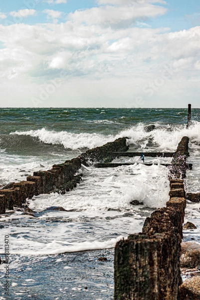 Fototapeta North Sea near Westkapelle Province of Zeeland Netherlands