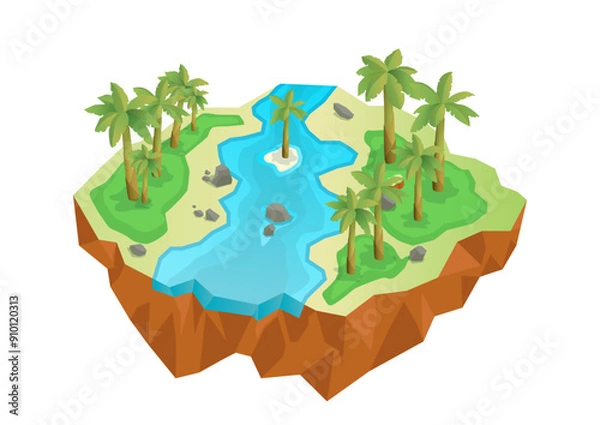 Obraz Isometric tropical island