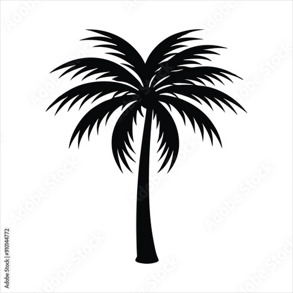Fototapeta Palm tree silhouette vector illustration