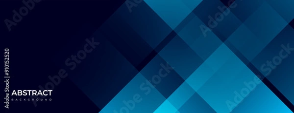 Fototapeta blue abstract banner background with overlapping stripes