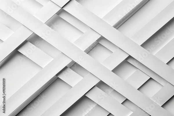 Fototapeta Geometric white background with multiple overlapping stripes and lines